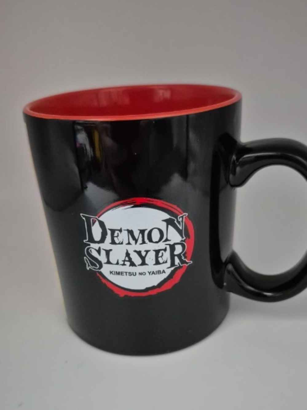 Demon Slayer Black Ceramic Mug with Red Interior